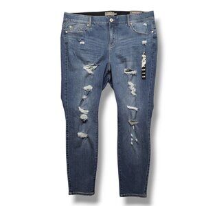 Torrid Bombshell‎ Skinny Jeans Womens Pluss 22 High Rise Destructed